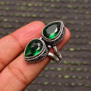 Anillo de diopsido hecho a mano, plata de ley 925, joyería de piedras preciosas verdes para mujer, regalo al por mayor - Product Image 5