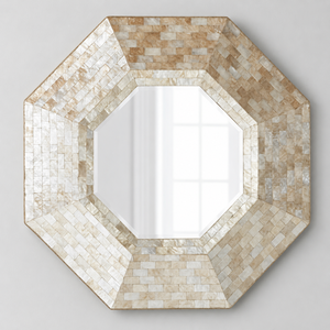 Espejo de Pared Redondo con Incrustaciones de Perlas de Lujo, Hecho a Mano, con Marco de Madreperla, para Decoración de Dormitorios y Bodas - Product Image 4