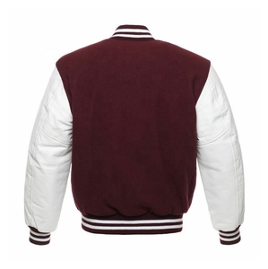 Veste universitaire de luxe personnalisée, corps en laine, manches en cuir, col montant, durable, haute qualité, veste d'hiver, design populaire, style Letterman - Product Image 2