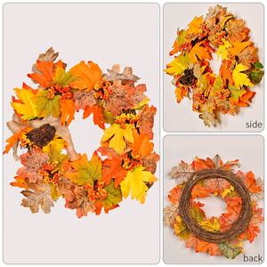 Guirnalda de Hojas de Acción de Gracias Personalizable WUJI, Decoración Moderna para el Hogar, Ratán, PVC, Poliéster, Adorno de Pared, 35 cm x 35 cm, Artículo Popular Diario - Product Image 6