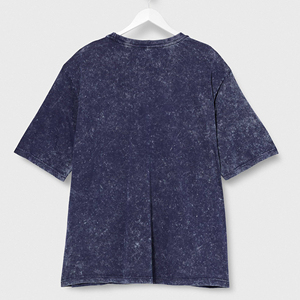 T-shirt unisexe en coton délavé, coupe oversize, style grunge, respirant, grande taille, avec épaules tombantes - Product Image 4