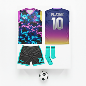 ชุดวิ่งแขนกุดแบบกำหนดเอง ลายมัลติกลิทช์ คอวี ไม่มีแขนเสื้อ ชุดเสื้อและกางเกงขาสั้น พร้อมบริการ OEM - Product Image 3