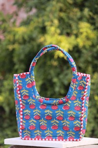 Ensemble de sacs fourre-tout matelassés faits main et pochettes, en coton imprimé indien, sac de voyage esthétique à motif floral avec fermeture éclair, pour l'été et l'automne, trousse de toilette pour femme - Product Image 5