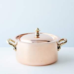 Olla de Cobre Martillado Decorativa con Tapa y Asas de Latón, Cacerola de Cobre Premium para Uso en Hoteles y Restaurantes - Product Image 1