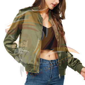 Eco Friendly Breathable Quilted Satin Bomber <b>Jacket</b> For <b>Ladies</b> Solid Color Long Sleeve Zipper Up Windproof Satin <b>Jacket</b> - Product Image 4