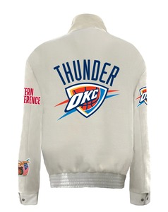 เสื้อแจ็คเก็ตหนังวาร์ซิตี้ทีมโอคลาโฮมา ซิตี้ ธันเดอร์ - เสื้อผ้าสตรีทแวร์กันลมรักษ์โลก - Product Image 2
