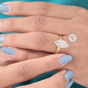 Anillo de Compromiso Unisex con Diamante Ovalado Marquise de 4 Quilates Cultivado en Laboratorio, Certificado IGI, Engaste de Garras, Oro Vermeil de 14k, Estilo Eternidad - Product Image 4