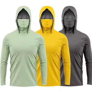 Haut de pêche personnalisé UPF50+ avec masque intégré, logo personnalisé, OEM ODM, vente en gros, respirant, séchage rapide - Product Image 1