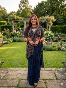 Elegante Saree Dhoti Indo-Occidental ZAIN EXPORT, Estilo Étnico Moderno, de Secado Rápido, Ideal para Bodas - Product Image 3