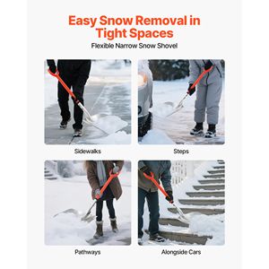 Pelle à neige en alliage d'aluminium de 14 pouces de large avec poignée en D, grande capacité, légère, pour déneiger les allées - Product Image 2