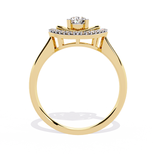 แหวนหมั้นเพชรทรงลูกแพร์ขนาด 0.50 กะรัต เพชรเลี้ยงในห้องปฏิบัติการ เกรด E VS ตัวเรือนทองคำแท้ 14K แหวนแต่งงาน เครื่องประดับชั้นดีสำหรับเป็นของขวัญ - Product Image 4