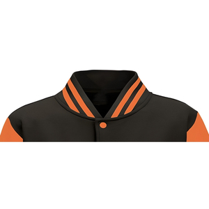 Veste universitaire en laine pour homme, col montant, hiver, en nylon et coton, logo personnalisé sur le devant, vente en gros - Product Image 2