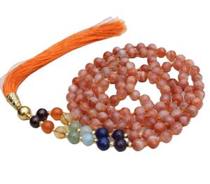 Vente chaude 7 Chakra Sunstone 108 Perles Mala Nouées À La Main Artiste Indien Pulsera Colliers pour Fiançailles Yoga Bijoux - Product Image 2