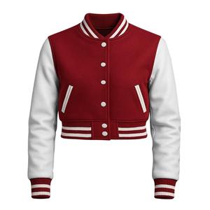 Veste universitaire unisexe personnalisée à prix de gros, entièrement brodée, col montant, logo frontal - Product Image 4
