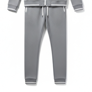 Survêtement d'entraînement uni en polycoton à prix abordable pour homme, coupe ajustée, avec poignets côtelés, idéal pour la gym et la course à pied - Product Image 4
