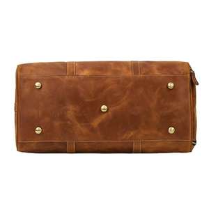 Sac de voyage unisexe vintage NESTA SPORTS en cuir véritable Crazy Horse, grand sac de sport fait main avec rivets et motif floral - Product Image 4