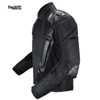 Veste de moto en twill pour homme, noire, Cadura, manches longues, coupe-vent, équipement de conduite toutes saisons, veste de protection pour moto