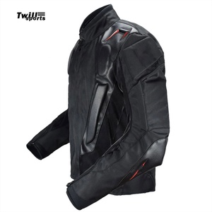 Giacca da Moto Nera in Twill per Uomo, Manica Lunga, Antivento, Protezione per Tutte le Stagioni - Product Image 2
