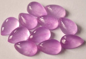 Lote de 5 Piezas de Cabujones de Jade Natural Color Pera Lavanda de 5x7mm para Joyería, Piedras para Fabricación de Joyas, Liquidación, India - Product Image 1