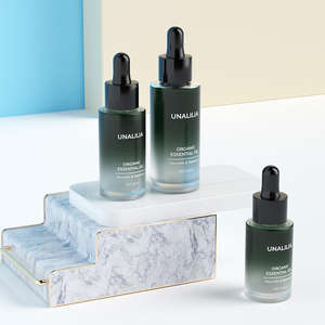 Flacon compte-gouttes en verre dépoli vert à épaule plate pour huile essentielle et sérum, personnalisable, 20ml/30ml/50ml, impression sérigraphique - Product Image 2