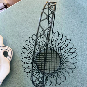 Green <b>Wire</b> Egg <b>Basket</b>: Farmhouse Rustic Decor, Vintage <b>Storage</b> - Product Image 1