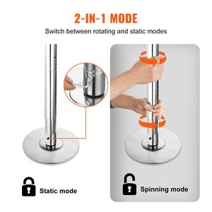 Kit Profesional Portátil y Desmontable de Barra de Baile de Acero Inoxidable de Alta Resistencia de 45 mm, Equipo de Fitness Giratorio y Estático con Hei - Product Image 3