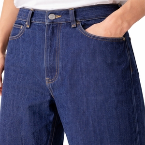 Pantalones Vaqueros Anchos de Mezclilla Azul Oscuro para Hombre, Corte Holgado, Estilo Casual, Moda Urbana, Uso Diario, Etiqueta Personalizada - Product Image 5