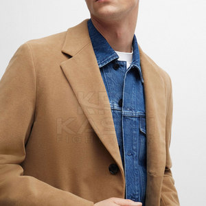 เสื้อโค้ทขนสัตว์ผู้ชายสไตล์โมเดิร์นสำหรับฤดูหนาว ทรงเข้ารูป แฟชั่นสตรีทแวร์ลำลอง แขนยาว มีสไตล์ เหมาะสำหรับใส่กลางแจ้งและในชีวิตประจำวัน - Product Image 5