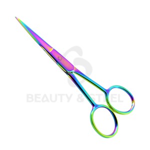 Ciseaux à cuticules professionnels noirs et argentés avec des pointes courbes et affûtées et un corps en acier inoxydable pour une manucure experte - Product Image 6