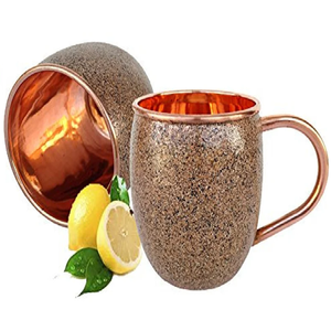 Ensemble de tasses en cuivre au design minimaliste, 2 pièces, personnalisables, tasses à Moscow Mule, vaisselle, style moderne, ensemble de tasses à jus et à cocktails - Product Image 1