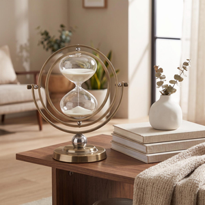 Luxury Brass Hourglass <b>Sand</b> Timer Vintage <b>Decorative</b> Desktop Timepiece for Home Office Desk Decor Gift & Collection - Product Image 2