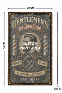 Letrero Metálico Vintage para Barbería, Impresión UV, Hierro, 20x30x0.025cm, Decoración <span class=keywords><strong>de</strong></span> Pared Personalizada - Product Image 3