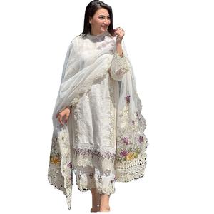 ชุดเดรสสัลวาร์ คามีซ ผ้าไหมลอน ดีไซน์เนอร์ แบรนด์ WS INTERNATIONAL สำหรับผู้หญิง สไตล์ปากีสถาน อินเดีย ทรงตรง  ชุดส่าหรีแบบดั้งเดิม รุ่นใหม่สำหรับเทศกาลอีด - Product Image 1