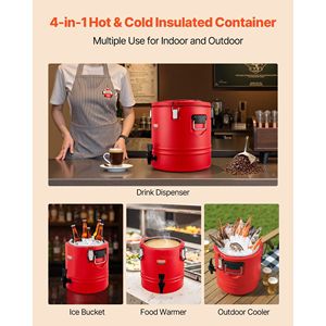 Dispenser Termico Isolato per Bevande da 8 Galloni/30,3L, Contenitore Refrigerante per Alimenti con Rubinetto, Erogatore per Bevande Calde/Fredde - Product Image 5