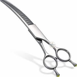 Ciseaux de toilettage professionnels 3D courbés pour chiens, ciseaux de barbier pour droitiers, 7 pouces, ciseaux à effiler pour animaux de compagnie, 28 dents - Product Image 1