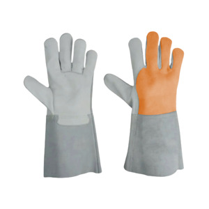 Gants de soudage TIG en cuir de vachette pleine fleur et croûte, résistants aux flammes, anti-abrasion, anti-coupure, pour la sécurité industrielle - Product Image 5