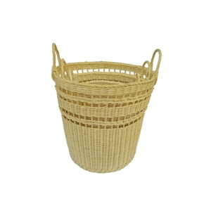 Set of 3 <b>White</b> Round Eco-Friendly Rattan <b>Storage</b> <b>Baskets</b> - Product Image 1