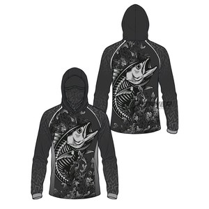 Camiseta con Capucha y Diseño Personalizado Impreso, con Diseño Serigrafiado, Impermeable, de Secado Rápido, Protección UV 50+, Ropa de Pesca - Product Image 2