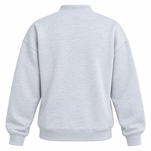 Sudadera Ligera de Cuello Alto Sigma Gamma Rho, Color Gris, con Apliques de Letras Griegas en Azul y Dorado, Manga Larga, Estilo Casual - Product Image 4