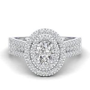 Anillos de Halo de Moissanita con Certificación GRA en Oro Sólido de 14K, Precio al por Mayor REYES, para Mujer, Joyería Fina de Lujo para Regalo de Boda o Compromiso - Product Image 1