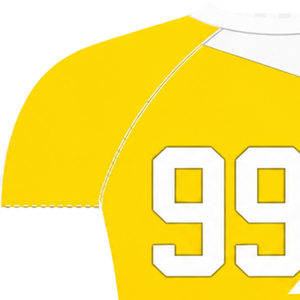 Maillot de compression athlétique personnalisé jaune et blanc à manches courtes, col ras du cou, motif géométrique, pour entraînement de performance et sports nautiques - Product Image 3