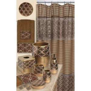 Ensemble de 3 serviettes de bain et de toilette de luxe moderne, design classique et contemporain avec une belle décoration de salle de bain unique en or - Product Image 3