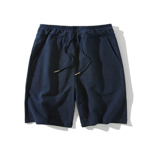 Homme personnalisé fitness 80% coton 20% polyester éponge coupe ample bicolore taille élastique poches à cordon en relief short - Product Image 1