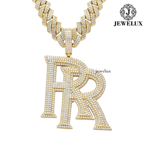 Best Quality <b>Iced</b> Cuban Link <b>Chain</b> Necklace Full Moissanite Style Luxury Hip Hop Jewelry 18K Gold Plated 925 Silver Jewelux - Product Image 3