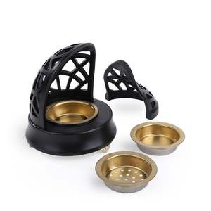 Quemador de incienso de madera de lujo Mabkhara Bakhoor, quemador de incienso árabe Oud con cuencos metálicos extraíbles, soporte para fragancias para el hogar - Product Image 6