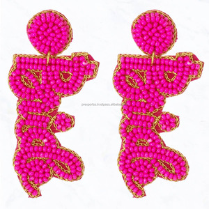 Pendientes de Aro Hechos a Mano con Cuentas de Latón y Circonita para Mujer, Estilo Bohemio, de Moda, con Corte Esmeralda, Lindos, para Fiesta, Accesorios Multicolor - Product Image 5