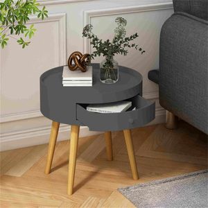 Gray Coffee Table with Drawer Practical Bedside Table - Product Image 1