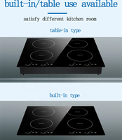 Cuisinière électrique multi-cuiseurs 4 brûleurs, commande tactile par capteur, classe d'efficacité énergétique, 5000W+, boîtier en acier inoxydable pour usage domestique et hôtelier