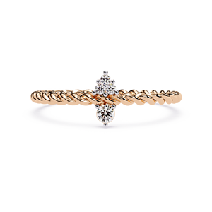 Minimalist Spiral Band Round Cut Diamond Women's 14k Solid Gold <b>Stacking</b> <b>Ring</b> For Gift Engagement Anniversary - Product Image 5