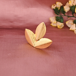 Anillo de Moda Ajustable de Latón Chapado en Oro con Forma de Hoja Clásica de Diseñador para Mujer, Lote al por Mayor de 25 Pares para Boda y Compromiso - Product Image 2